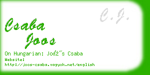 csaba joos business card